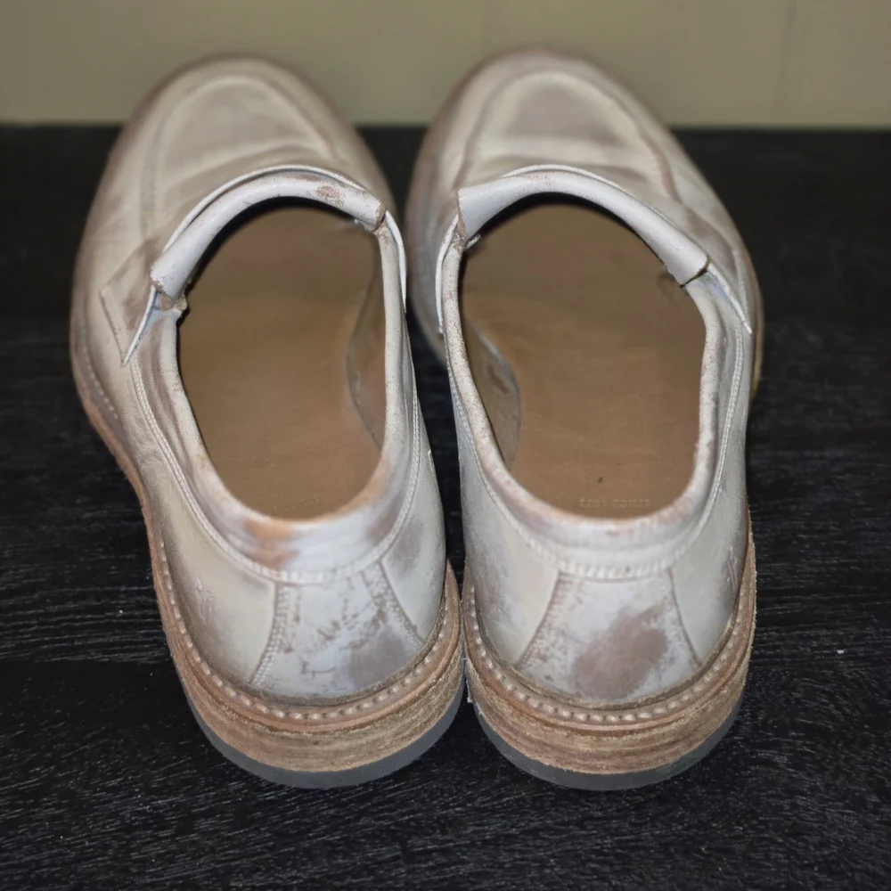 Frye Two-Tone Cream and Tan Loafers - Picture 3 of 4